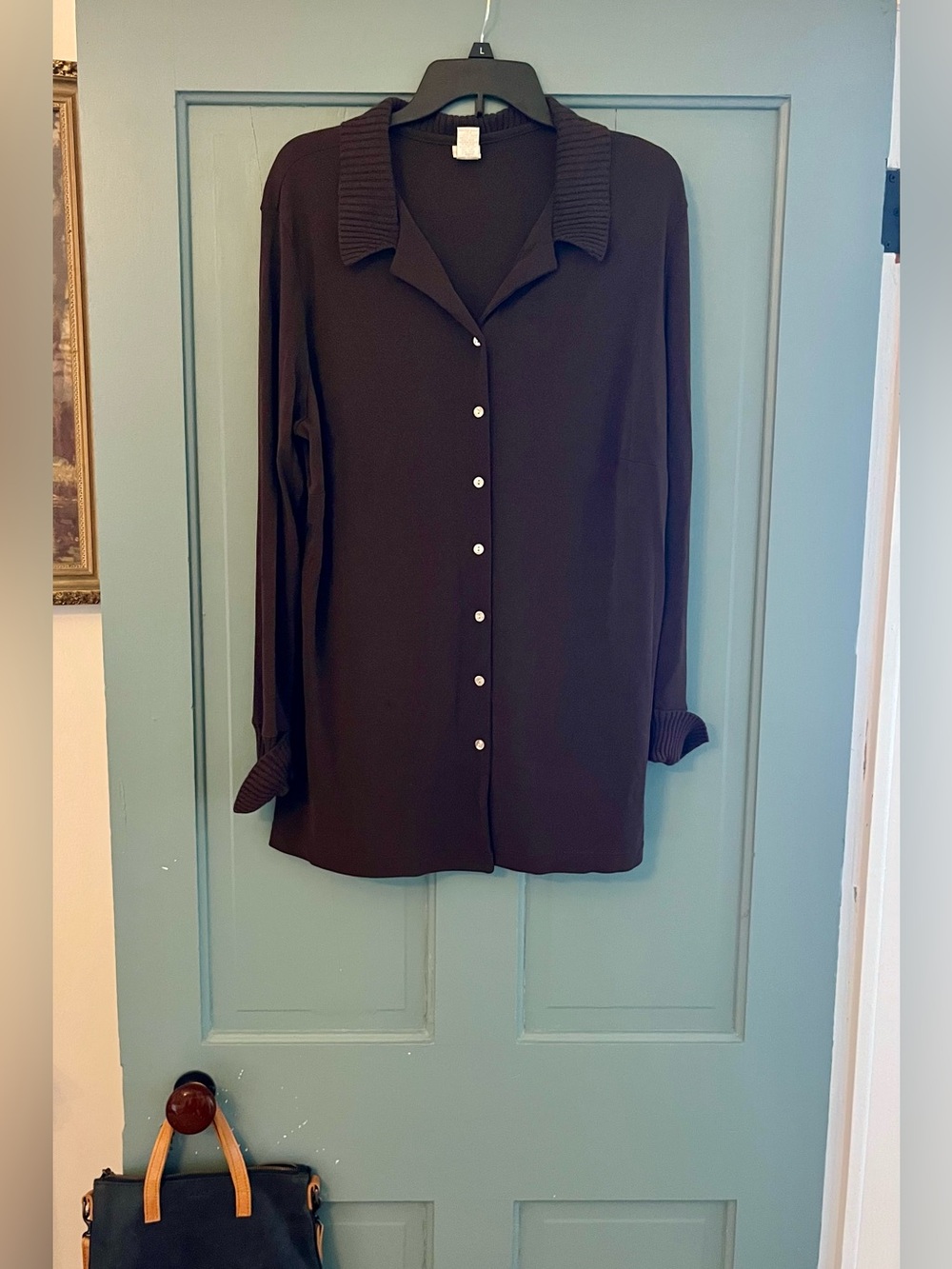 J. Jill Black Long-Sleeve Button-Down Shirt